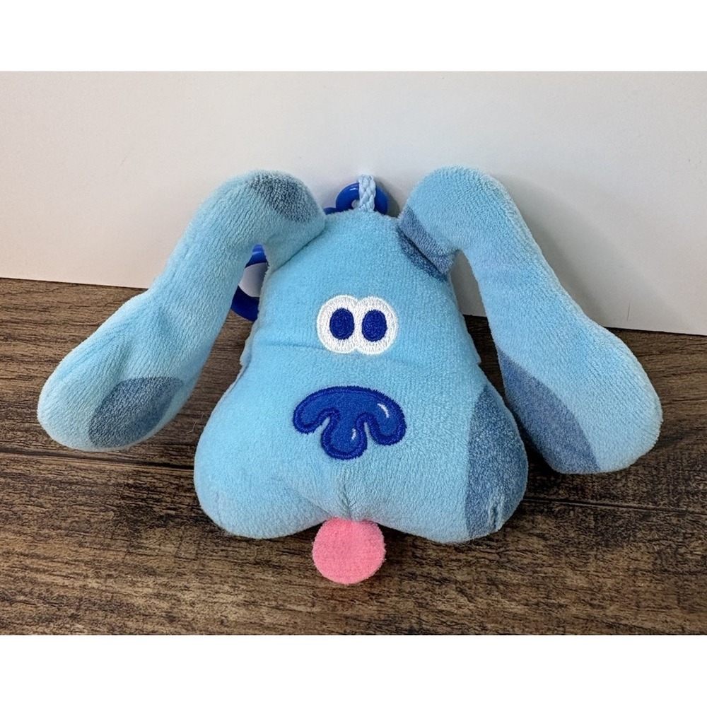 Vintage Blue's Clues Blue Soft Plush 4" Head Bag Clip On Keychain